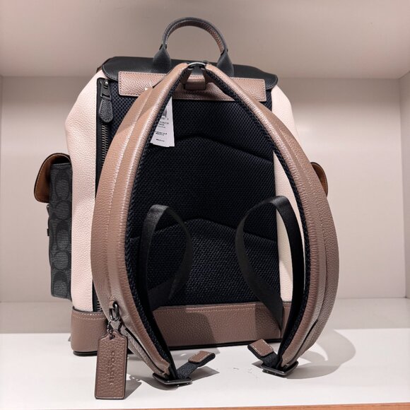 COACH Hudson Backpack In Colorblock With Signature Canvas CT835 - Picture 3 of 8